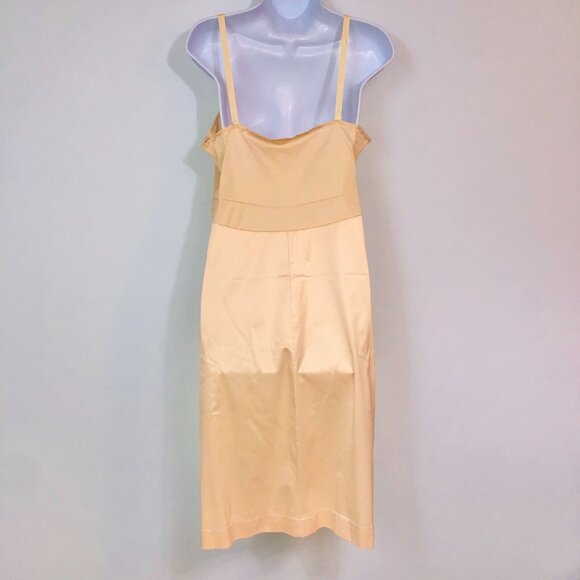 Vintage 50s Womens S Full Slip Beige Sleeveless Lace V Neck Adjustable Strap - Picture 6 of 9